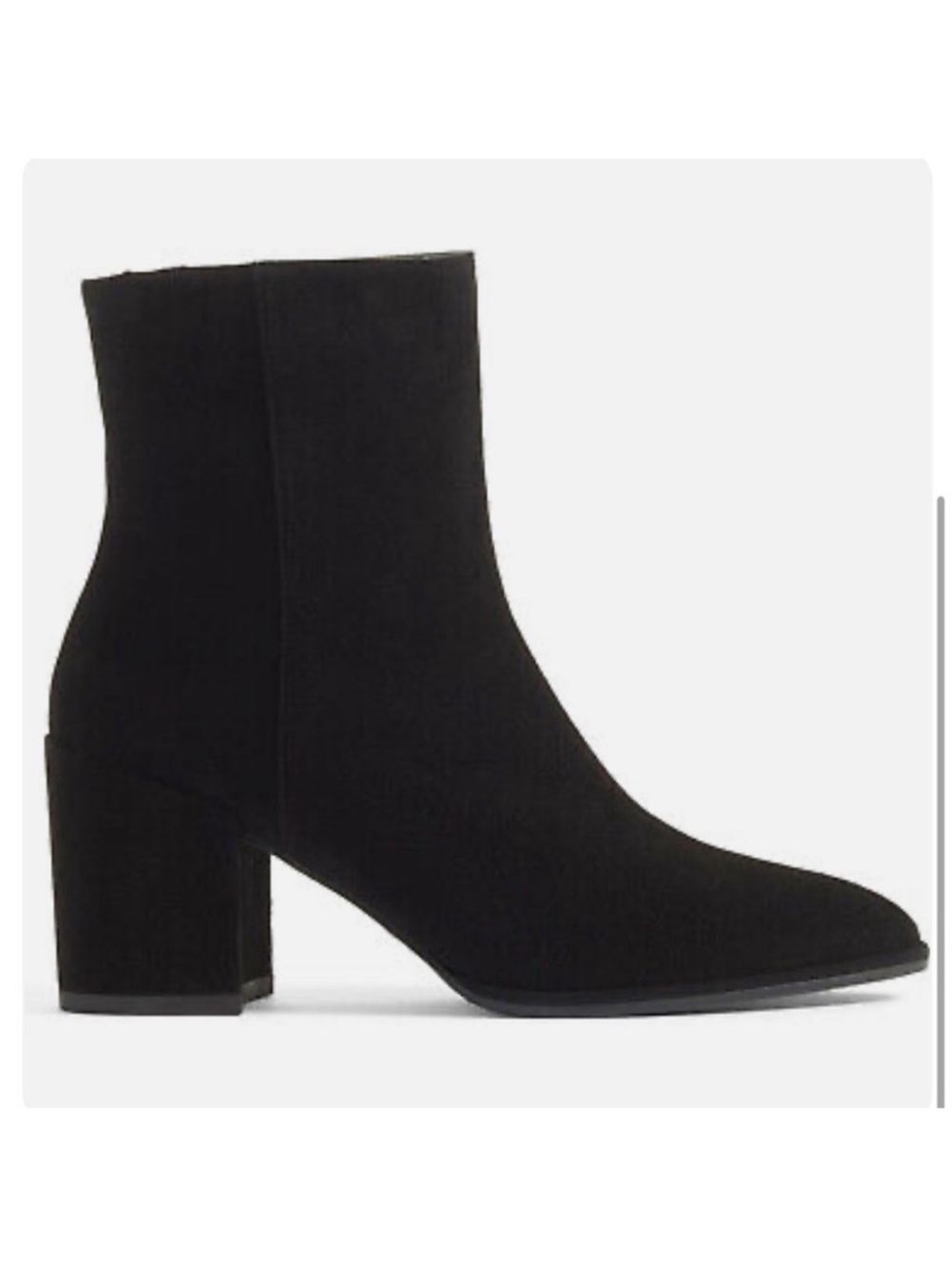 Stuart Weitzman Notazzie
Black Suede Heel pointy-toe  Ankle Boots. Size 7.5